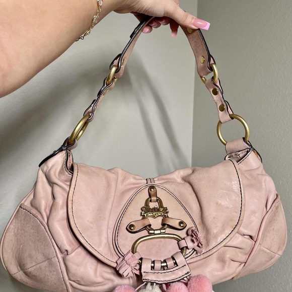 Juicy Couture Handbags - Juicy Couture Pink Shoulder Bag with Gold Accents